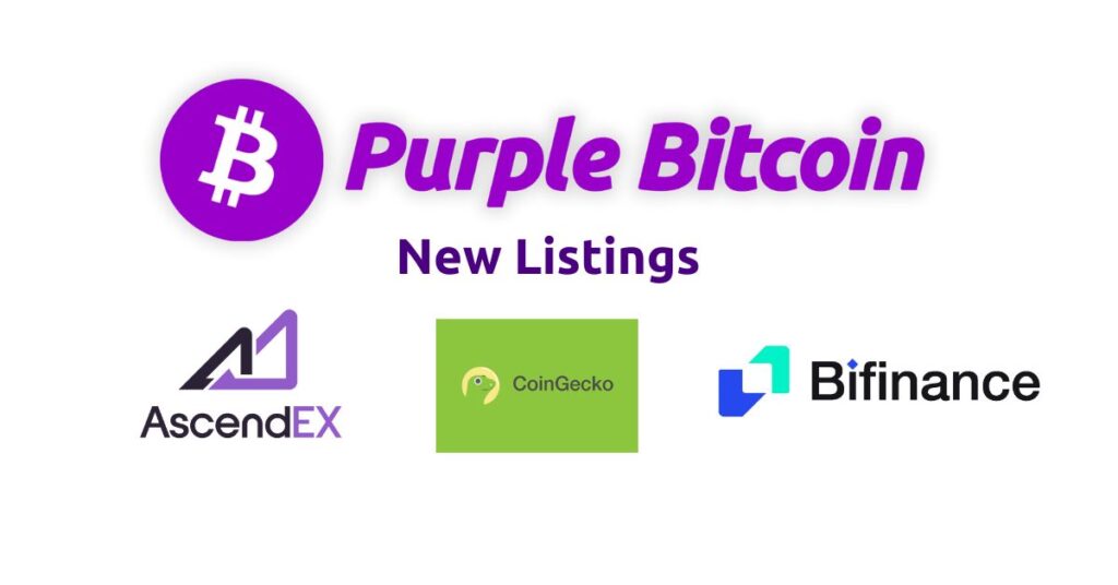 purple bitcoin listings