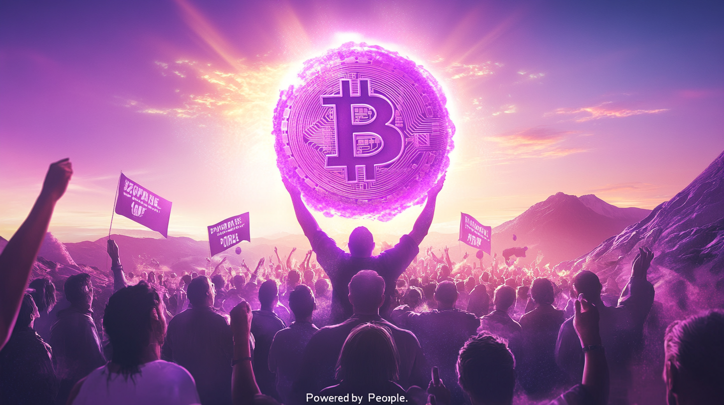 Purple Bitcoin decentralized finance 