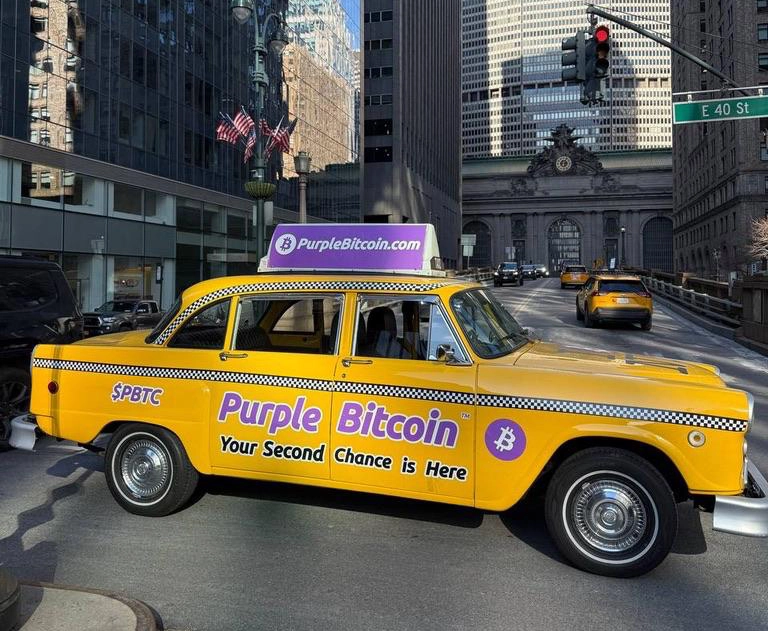 taxi nyc crossing - PURPLE BITCOIN